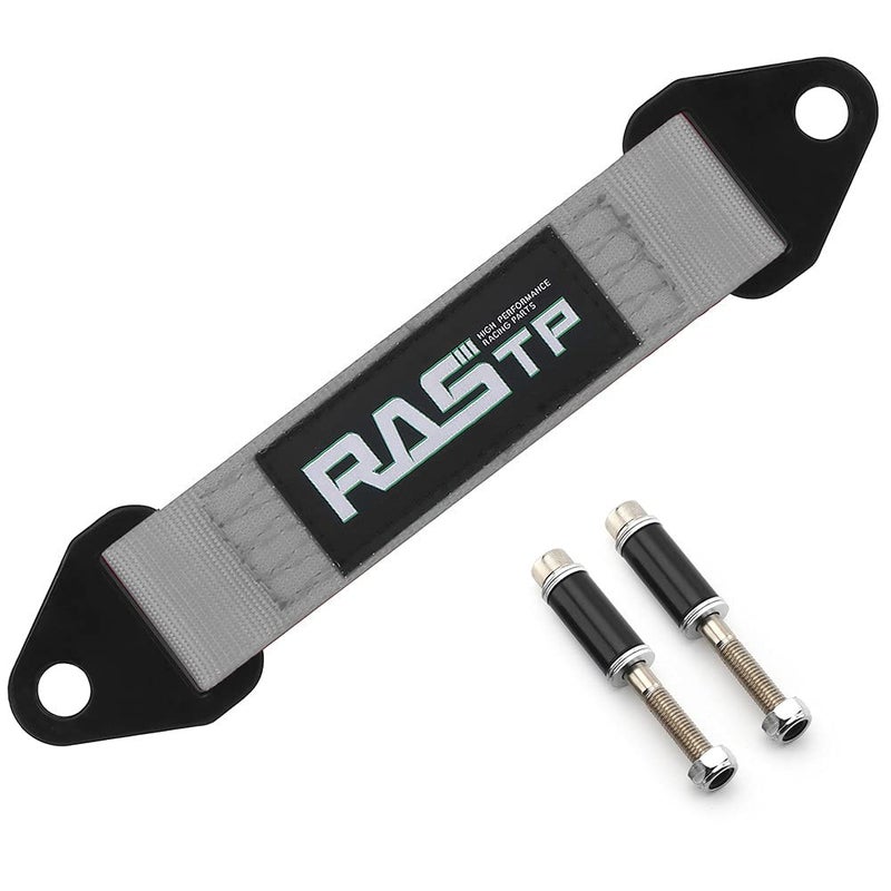 RASTP حزام الحد من RASTP، حزام ربط رباعي ممتاز، حزام محور السيارة، أشرطة ربط عجلة الشاحنة، حزام ربط لأسفل مع قوة حزام 10,000 رطل (10 بوصة، رمادي) - Image 1